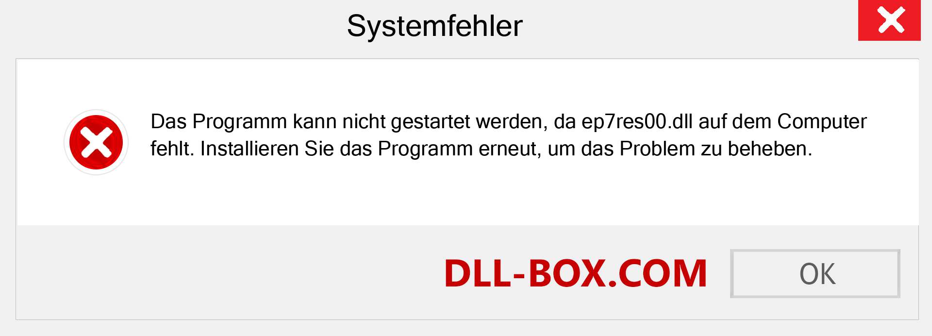 ep7res00.dll-Datei fehlt?. Download für Windows 7, 8, 10 - Fix ep7res00 dll Missing Error unter Windows, Fotos, Bildern